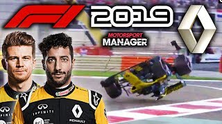 F1 2019 Renault Manager Career: REAR WING DAMAGE! CHALLENGING RACE! - Part 4