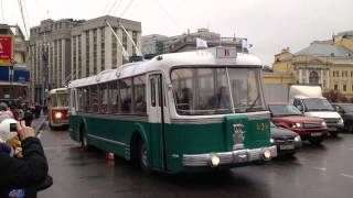 Парад Троллейбусов (остановка на Тверской площади, Москва, 02.11.13)