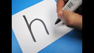 How to turn Letter "h" into a Cartoon HEN ! Fun with Alphabets Drawing for kids