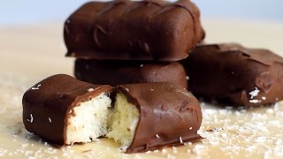 Homemade Bounty chocolate bar.