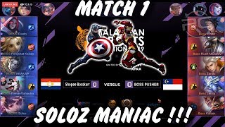 Soloz Maniac ! Civil War Terjadi ! Shopee Bosskur vs Boss Pusher Match 1 Malaysian esports 2019