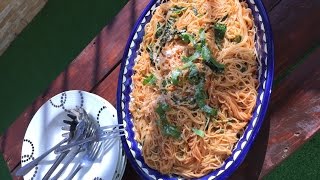 معكرونة بالسبانخ