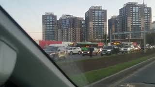 Автобус сгорел на Аль-Фараби в Алматы