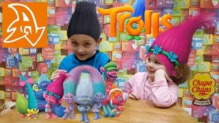Тролли 2016 Чупа-Чупс. Открываем шоколадные шары. Unboxing Surprise Eggs New Chupa Chups Trolls