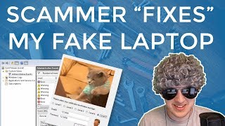 Scammer "Fixes" My Fake Laptop ( Notepad Script )