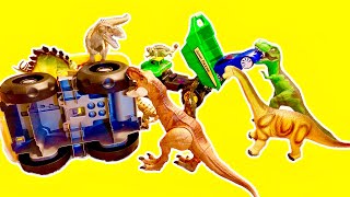 Битва Динозавров Fortnite в Машинах Грузовиках Видео для Детей