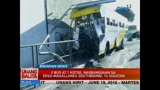 2 bus at 1 kotse, nagbanggaan sa EDSA-Magallanes Southbound