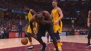 LeBron James Pretends To Get Hit in the Face By Lance Stephenson! Cavaliers vs Pacers