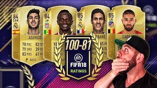 FIFA 18 PLAYER RATINGS FROM 100 to 81 - FIFA 18 Ultimate Team #FIFA18Ratings