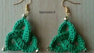 Orecchini all'uncinetto triangolari - Triskele all'uncinetto
