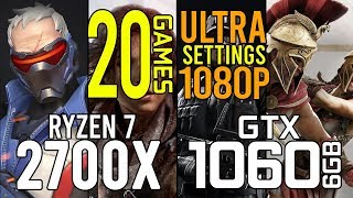 20 GAMES on Ryzen 7 2700x + GTX 1060 6GB Ultra Settings 1080p Benchmark Test!