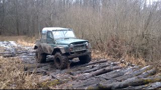 На уазах по бездорожью.Дорога лесовозов