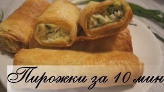 Пирожки за 10 минут  в духовке с луком и яйцом  из лаваша / Быстрые и очень  вкусные  пирожки..