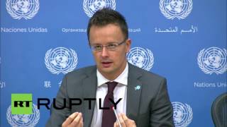 UN: "This is not a refugee crisis" - Hungary FM tells reporters at UN