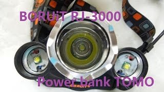 Налобный фонарь BORUiT RJ-3000 и power bank TOMO