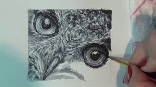 РИСУЕМ СОВУ АКВАРЕЛЬЮ/РИСУНОК СОВЫ АКВАРЕЛЬЮ/КАК РИСОВАТЬ СОВУ АКВАРЕЛЬЮ/ХУДОЖЕСТВЕННАЯ РОСПИСЬ/