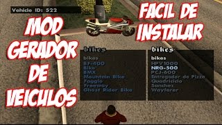 GTA SA - Mod Vehicle Spawner Premium (Mod que faz aparecer carros, motos, aviões, bicicletas...
