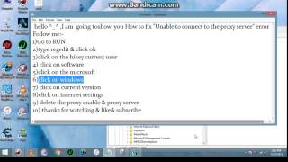 Windows 8 -How to fix "Unable to connect to the proxy server" error
