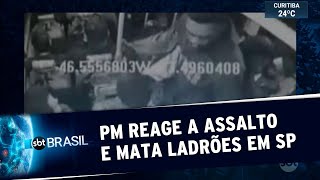 PM à paisana reage e mata ladrões durante assalto a ônibus em SP | SBT Brasil (15/02/20)