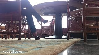 Tropical Hotel Heels Tease 2 - Stiletto Sandals & Jeans Modeling in Hotel Lobby (Uncut)