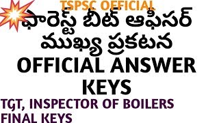 forest beat officer official priliminary answer keys in tspsc website | fbo answer keys