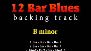 Slow blues backing track in B minor for guitar solo (12 bar blues)