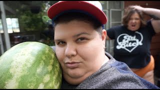 CAN SHE CRUSH IT?? fat girl flow attempts to crush watermelon with her thighs