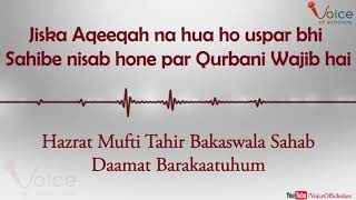 Qurbani ke Janwar me Aqeeqah ka hissa | Mufti Tahir Bakaswala Sahab DB