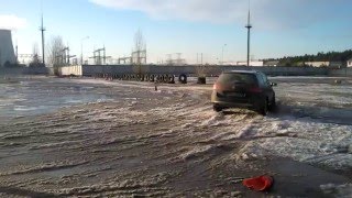 Борьба со сносом передней оси на Volkswagen Passat B7 (зимний тренинг) Киев.