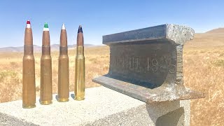 50 CAL VS TRAIN ? TRACK RAIL