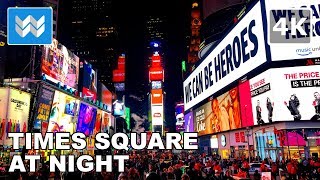 Walking around Times Square at Night in New York City Travel Guide 【4K】