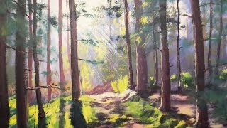 Пишем акрилом дорогу в лесу! #Vitali oil painting