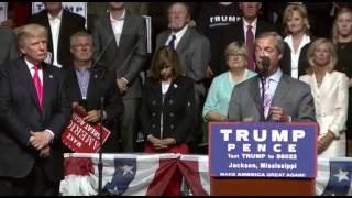 Nigel Farage With Donald Trump In Jackson Mississippi FULL Speech 8/24/16