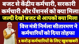 बजट से केंद्रीय कर्मचारी और पेंशनरों को मिला तोहफा, Budget 2020, 1 February 2020