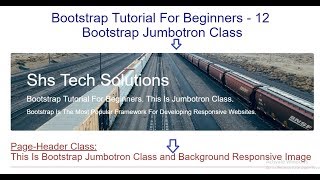 Bootstrap Tutorial For Beginners - 12 | Bootstrap Jumbotron Class | Bootstrap Page-Header Class