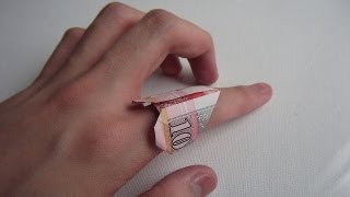 How to fold Money Origami Heart Ring 紙幣心形戒指摺紙教學 ( Kade Chan )