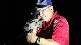 IWI Tavor at night (V-drill with green laser) with Jerry Miculek
