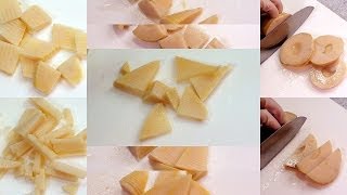 たけのこの切り方（輪切り・半月切り・いちょう切り・細切り） - How to slice Bamboo Shoots (Takenoko)
