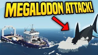 MEGALODON SHARK SINKS MY BOAT - Stormworks: Build and Rescue Gameplay