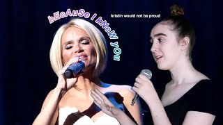 pretending to sing a duet with my idol