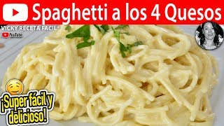 Cómo hacer SPAGHETTI A LOS 4 QUESOS Vicky Receta Facil