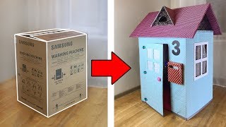 КАК сделать ДОМИК ИЗ КАРТОННОЙ КОРОБКИ ДЛЯ ДЕТЕЙ?