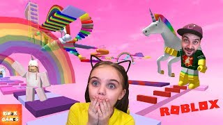 Приключения РАДУЖНОГО ЕДИНОРОГА Обби в ROBLOX Unicorn Новая Ходилка в Роблоксе от Kinax Games