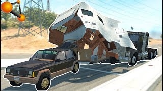 Спасет ЛИ ПРИЦЕП МАШИНУ? - BeamNg Drive