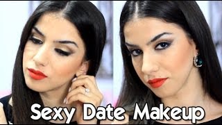 Sexy Date Makeup- Naked palette with Red Lips