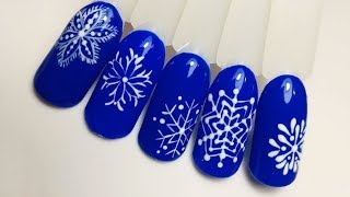 5 СПОСОБОВ нарисовать снежинку на ногтях❄️ Очень просто!?snowflake on nails