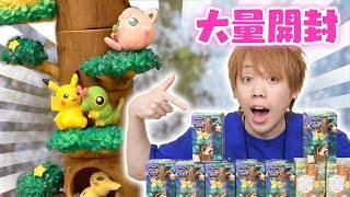 あつめて重ねてポケモンの森を大量開封してみた！！全種類コンプリート！？背景を使って撮影もしたよ♪