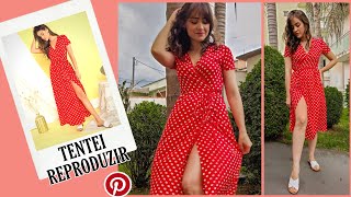 VESTIDO VERMELHO POÁ | TRANSPASSADO,  MIDI, VINTAGE | look instagram #diy #costurafacil