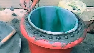 Amazing flower pot making/How to make flower pot at home with cement