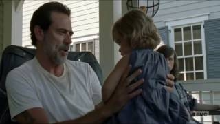 The Walking Dead 7x07 Negan Cuddling And Holding Baby Judith